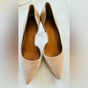 J. Crew Women's Suede Dorsay Pump In Saddle. Size 8